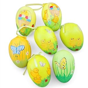 7 Painted Hanging Easter Eggs